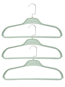 Набор вешалок 3шт41смFORAширокое плечо хромированный крючок пастель полипропилен 000000000001228695