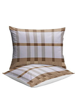 Комплект постельного белья 2-спальный LUCKY Джинти 2наволочки50х70см 1пододеяльник200х215см 1простыня220х215см коричнево-серый бязь 100% хлопок 000000000001199388