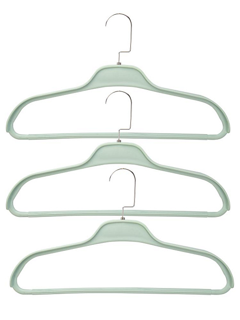 Набор вешалок 3шт41смFORAширокое плечо хромированный крючок пастель полипропилен 000000000001228695