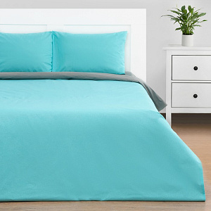 Комплект постельного белья 1,5-спальный ЭТЕЛЬ Happy morning пододеяльник143х215см простынь150х214см наволочки50х70см-2шт голубой поплин хлопок 000000000001210732