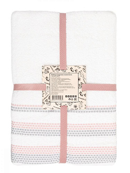 Набор махровых полотенец 2 шт 70x140см LUCKY серый/белый хлопок 100% 000000000001216095