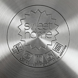 Набор посуды 5 предметов SWEET HOME Бордо (кастрюли 2-2,1л + 3,5-3,6л, подставка) стеклянные крышки силиконовые вставки на ручках нержавеющая сталь 000000000001182944