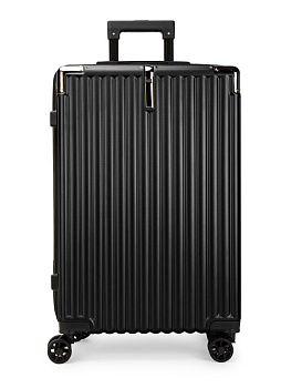 Чемодан на колесах M (42х26х65см) грани черный PC 000000000001226571