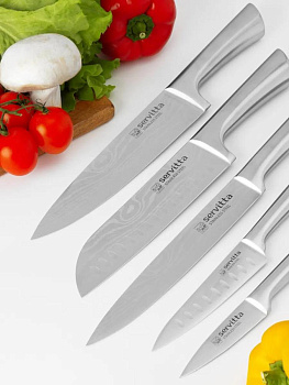 Набор ножей 6 предметов SERVITTA (5 ножей, подставка магнитная) нержавеющая сталь Набор ножей 6 предметов SERVITTA (5 ножей, подставка магнитная) нержавеющая сталь 000000000001226020