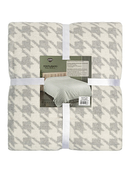 Покрывало 200x230см LUCKY Гусиные лапки серый/белый 50%хлопок/35%акрил/15%полиэстер 000000000001218831