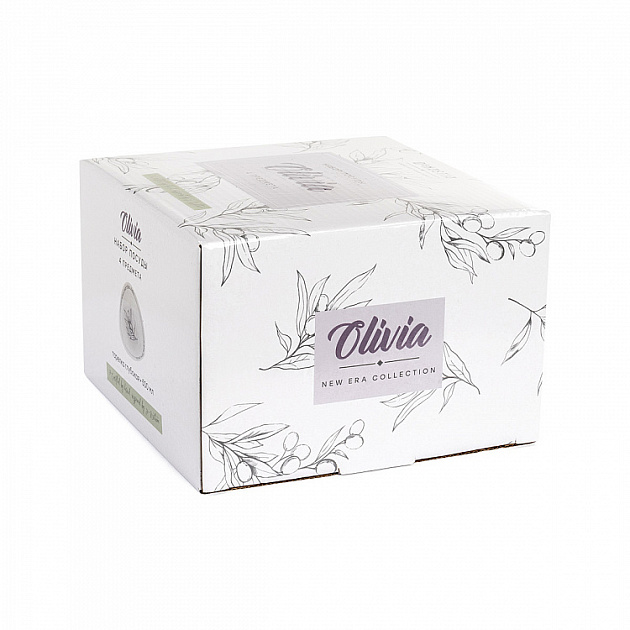 Набор тарелок суповых 4шт 500мл DE'NASTIA Оливки черно-белый фарфор 000000000001225119