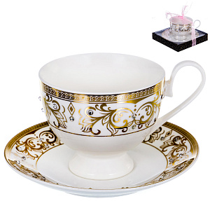 Чайная пара (чашка 230мл) BALSFORD Passion подарочная упаковка с бантом фарфор 000000000001193950