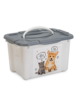 Контейнер для корма 5,5л LUCKY PET Серый пластик 000000000001223384