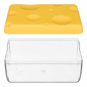 Контейнер для сыра 16x11x7см PHIBO желтый пластик 000000000001219334