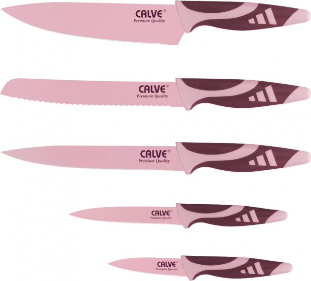 Набор ножей 5шт CALVE + подставка нержавеющая сталь CL-3128 000000000001161977
