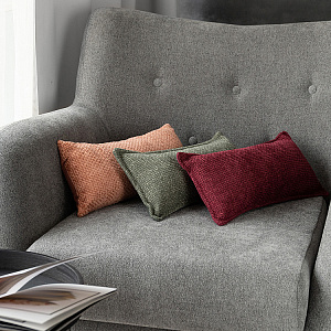 Подушка декоративная 20х40см DE'NASTIA на молнии темный коралл шенилл полиэстер 000000000001226959