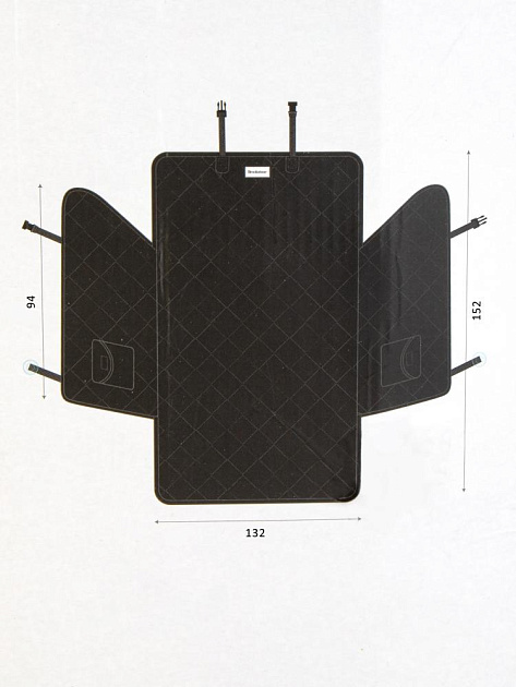 Автогамак для собак в а/м 152х132х94см черный полиэстер 000000000001229827