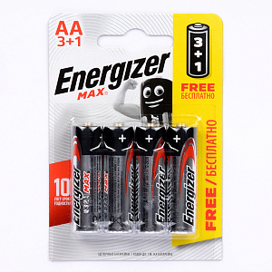 Батарейка  ENERGIZER MAX LR6 AA (3+1)шт 000000000001159711