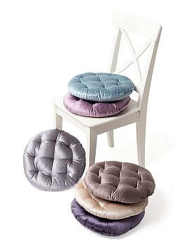 Подушка декоративная D40см DE'NASTIA бархатная универсальная бежевый 60%хлопок/40%вискоза P111201 000000000001205572