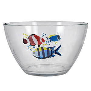 ЯРКИЕ РЫБКИ Салатник 19см ОСЗ Гладкий микс стекло 000000000001171621