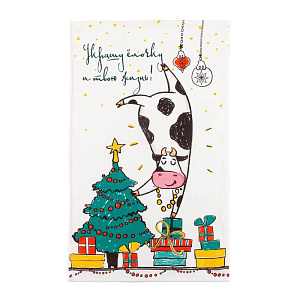 Полотенце "Доляна" Новогодняя елка 35х60см, 100% хлопок 160г/м2 5059184 000000000001202356