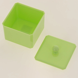 Баночка косметическая CUBE с крышкой, св.зеленый, пластикSWP-0910LGR 000000000001192303