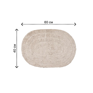 Коврик для ванной 40х60см FORA COTTON противоскользящий белый хлопок 000000000001222447