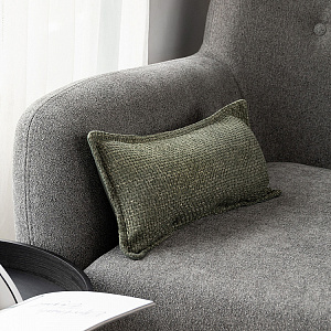 Подушка декоративная 20х40см DE'NASTIA на молнии зеленый шенилл меланж полиэстер 000000000001226970