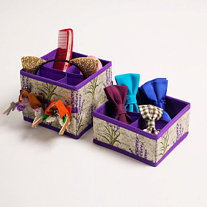 Набор органайзеров для косметики 2шт 15x15x12см РУТАУПАК ЛАВАНДА ткань 000000000001211990