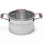 Кастрюля 4,5л SERVITTA Quadro с крышкой нержавеющая сталь