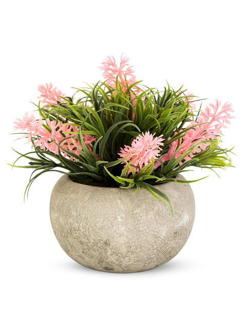 Цветок искусственный растение Лаванда 14см розовая в горшке 000000000001218478