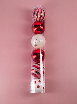 Декоративное украшение Набор шаров 8см 6шт MANDARIN полистирол 000000000001209350