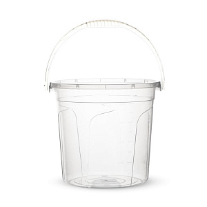 Ведро пищевое 10л 27,5х27,5х26см с крышкой прозрачный пластик 000000000001226449