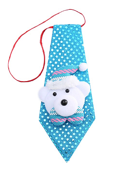 Новогоднее украшение Синий галстук на шею из нетканого материала (полиэфирные волокна) / 20x8,5x1см арт.78614 000000000001191302