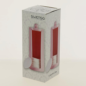 Баночка косметическая для ватных дисков LOTUS с крышкой, розовый, пластикSWP-0930RS 000000000001192307