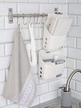 Щетка (ершик) для мытья стаканов и бутылок 30см DE'NASTIA белая ручка пластик 000000000001212876