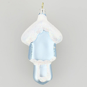 Декоративное украшение Часы 10см БИРЮСИНКА голубой стекло 000000000001207670