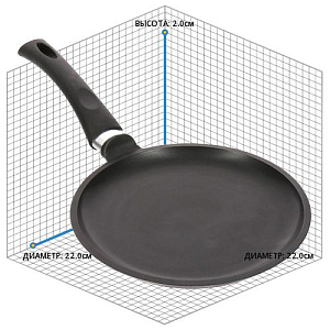 Сковорода блинная 22см НЕВА МЕТАЛЛ ПОСУДА антипригарное покрытие литой алюминий 000000000001097162