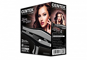 Фен Centek CT-2256. Мощность 2000Вт. 2режима мощности. 2режима температуры. Холодный обдув. Пластик 000000000001213441