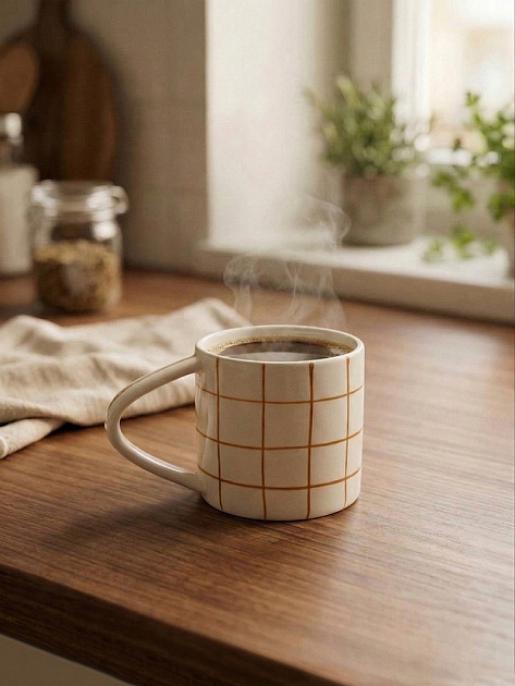 Кружка 220мл DE'NASTIA lattice коричневый керамика 000000000001231349