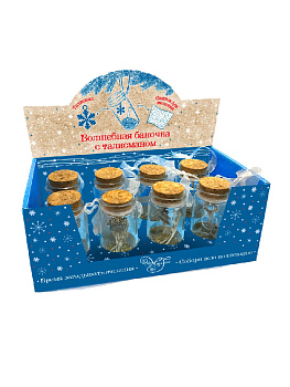 Новогоднее подвесное украшение из стекла с пробкой из коры пробкового дерева с декором из черного металла и бумажным свитком 3,7x7,7 000000000001179878