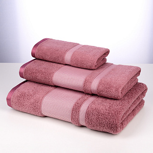 Полотенце 70х130см Dina Me бордюр репс темно-розовое 100% хлопок 000000000001208713