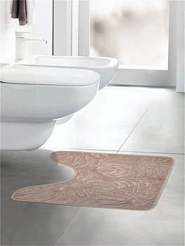 Коврик для туалета 50х50см DE'NASTIA Collection ТРОПИКИ memory бежевый полиэстер 000000000001187522