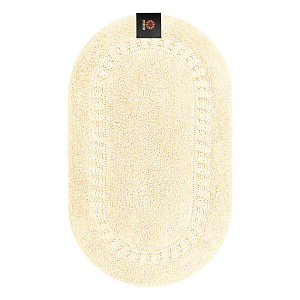 Коврик для ванной 60x100см DE'NASTIA овал кружево2 молочный хлопок 100% 000000000001219248