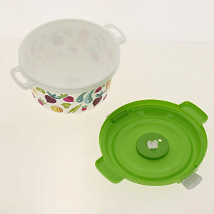 Емкость для СВЧ и холодильника 1,6л 19х22,3х10,2см БЫТПЛАСТ с декором пластик 000000000001167489