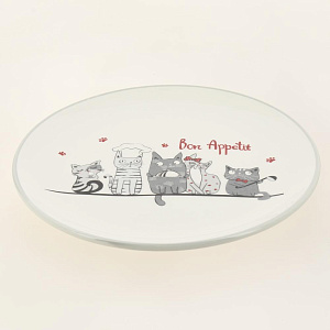 Блюдо сервировочное 24см ELRINGTON КОТЫ-ПОВАРЯТА круглое подарочная упаковка керамика 000000000001206065