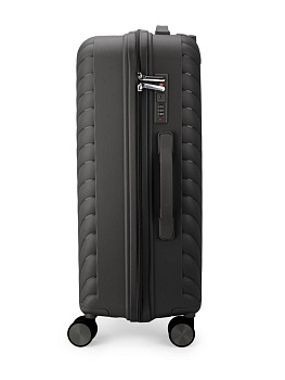 Чемодан на колесах L (48х30х75см) молния черный PP 000000000001226536