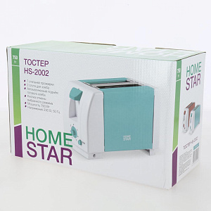 Тостер HOMESTAR HS-2002 мощность 750ВТ бирюзовый пластик 000000000001189588