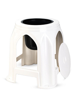 Портативный туалет 42х39см для взрослых белый полиэтилен 000000000001227342