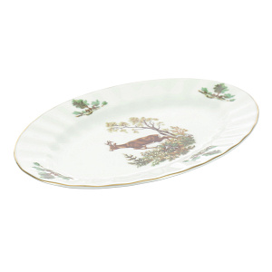 Овальное блюдо Охота Porcelaine Czech Gold Hand s.r.o., 26 см 000000000001136117