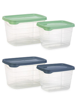 Набор контейнеров 2шт 625мл/1,15л в ассортименте пластик 000000000001228396