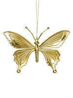 Новогоднее подвесное елочное украшение Бабочка золотая из полипропилена / 15,5x10,5см арт.80244 000000000001191234