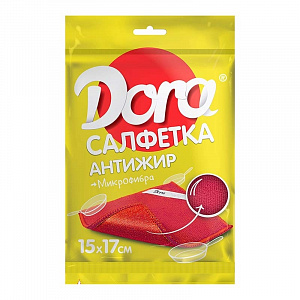 Салфетка Антижир 17х15см Dora трехслойная микрофибра, поролон, артикул 2001-009 000000000001203025