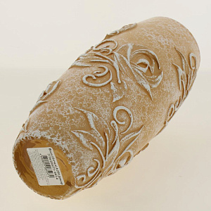 Ваза стеклянная бочка высотой 26 см, Дизайн Барельефный рисунок объемной пастой в пудровом цвете .7736/250/77-663.4 000000000001191047