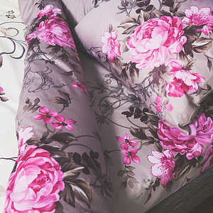 Комплект постельного белья евро DE'NASTIA Сатин Элегия (панно) 70x70см-2шт C010405 000000000001123876